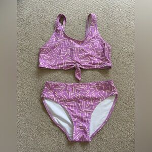 Melrose and Market Purple Patterned Girls Two-Piece Swim Set